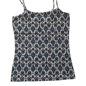 Ann Taylor Factory Women's Girls  Size M Tank Top Adjustable Straps Blue White